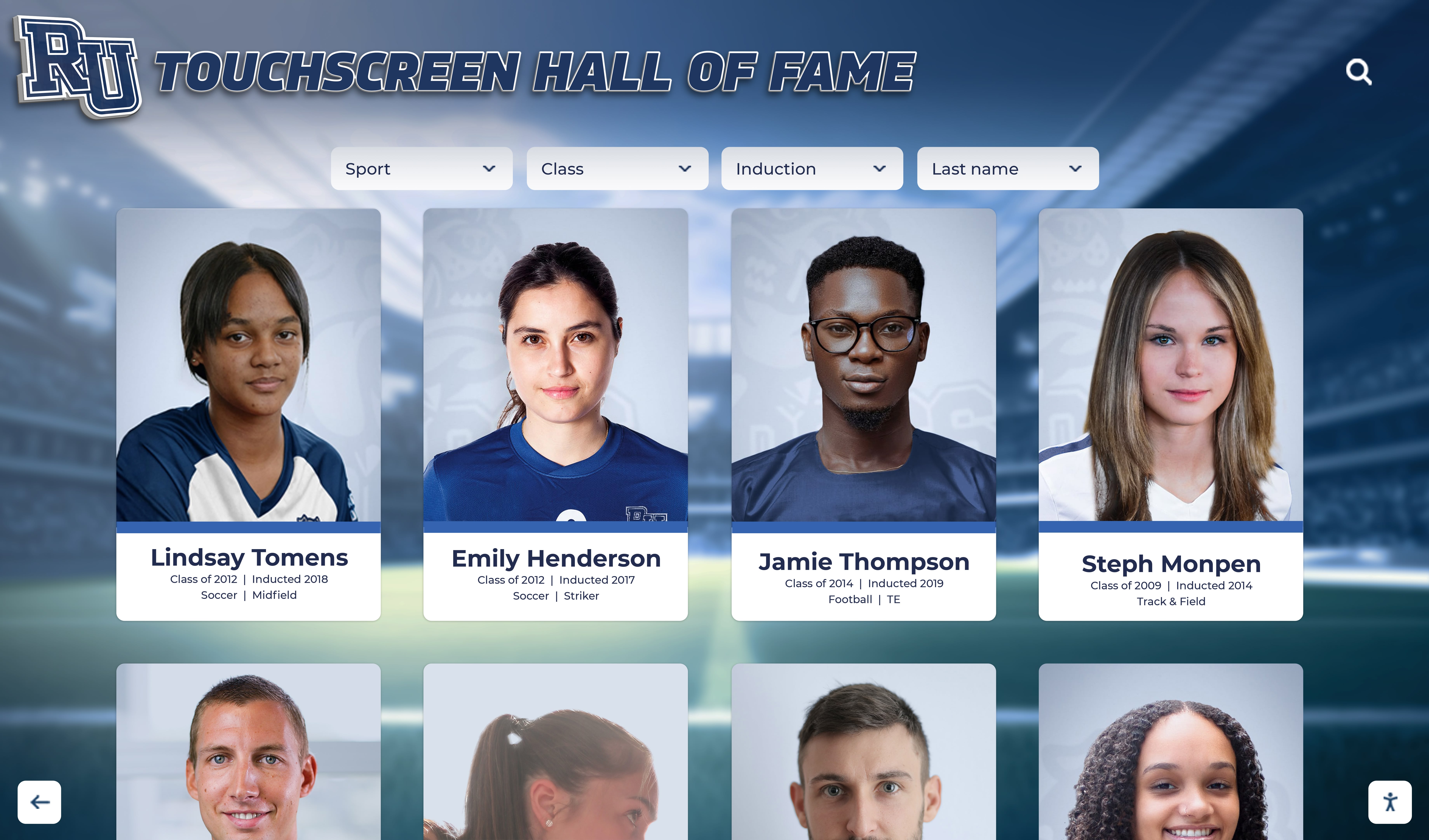 Digital hall of fame user interface